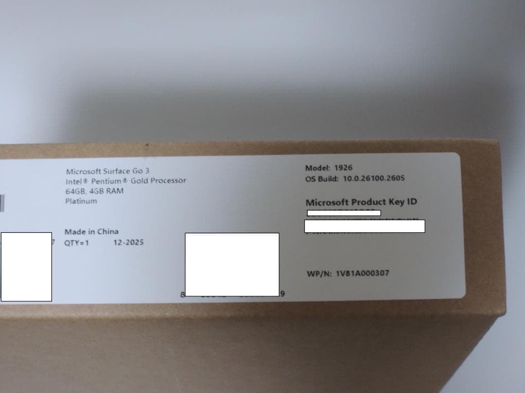 新品同様 Surface Go3 未使用リファビッシュ品 Model1926