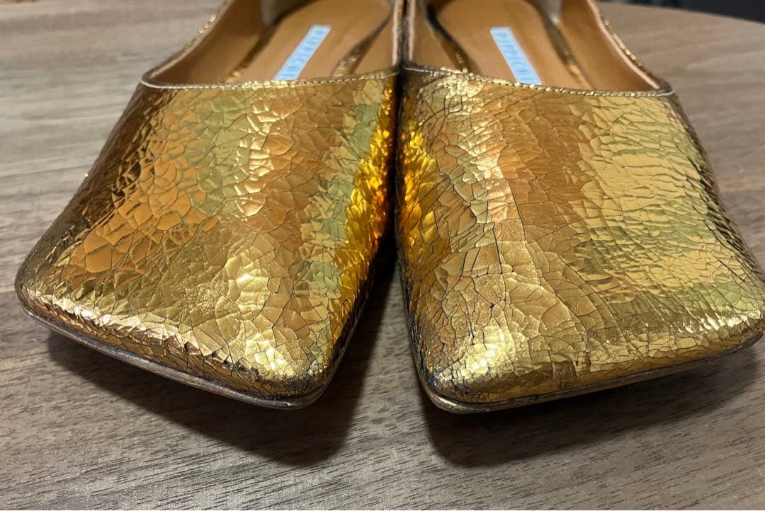 【美品】〈PIPPICHIC〉LINDA スクエア フラットシューズ