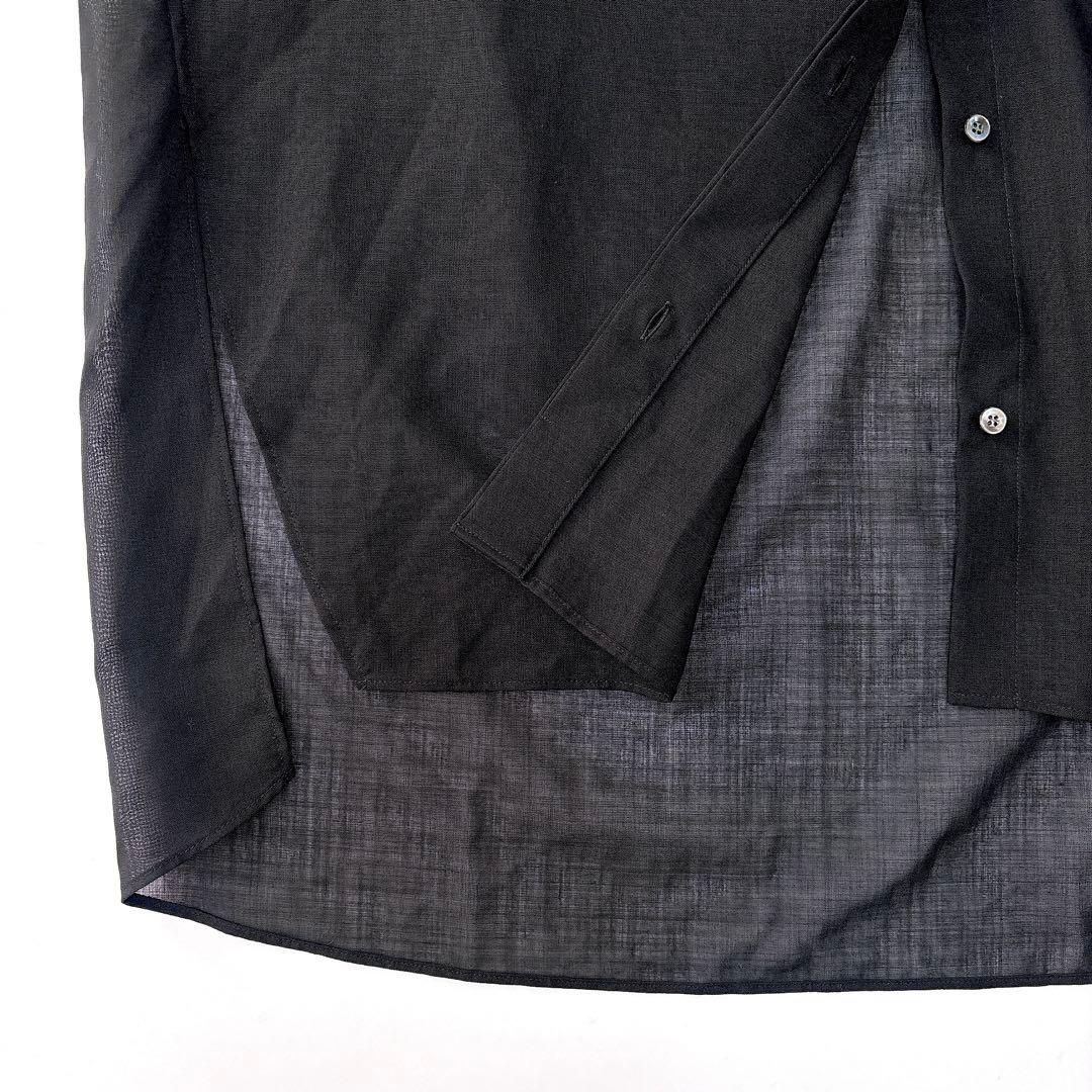 レ*ン様 美品⁑Chaos カオス　ウール混ロングシアーシャツ　ブラック　ビッグ