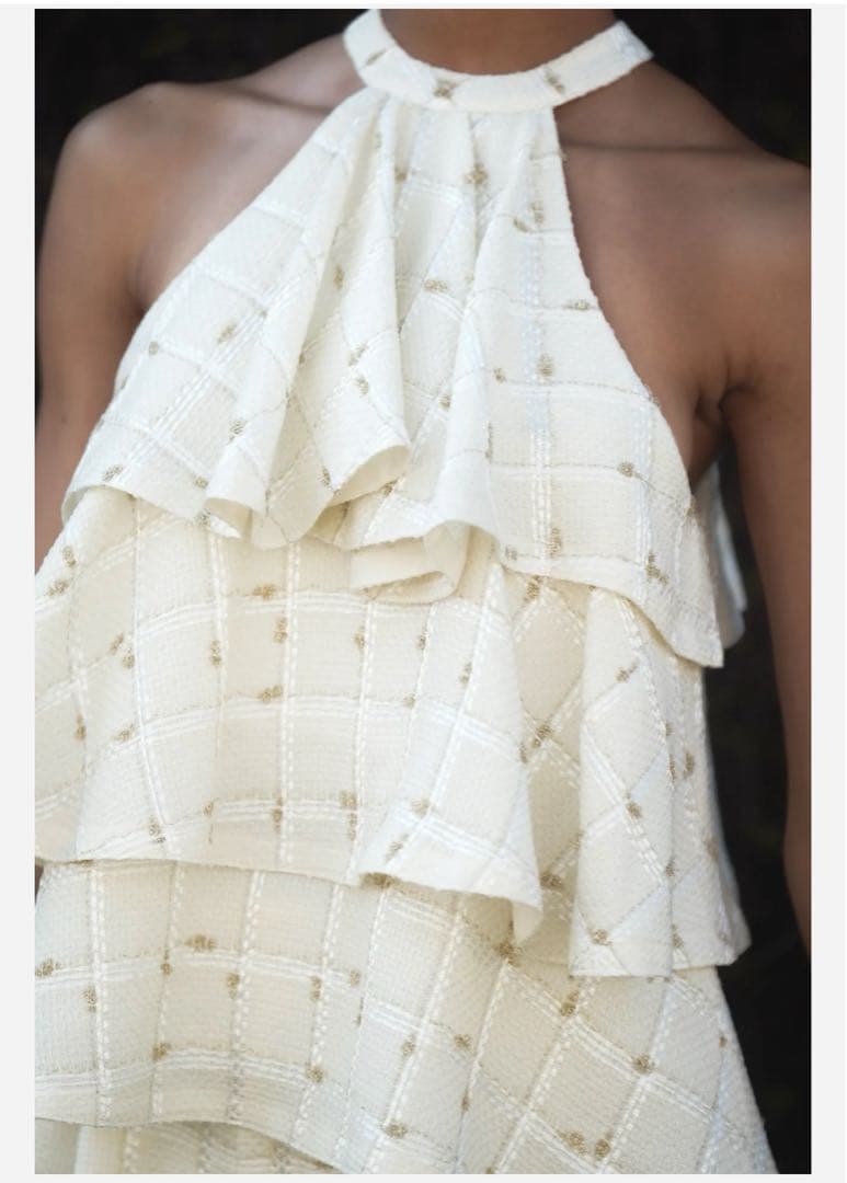 shellerシェリエ♡ツイードラッフルフリルトップス