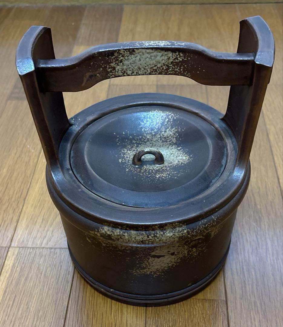 茶道 陶器製 細水指 水差し 木箱付き 刻印