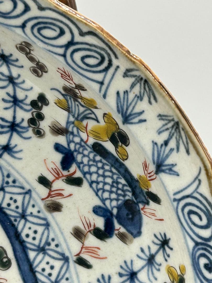 中国　大明嘉靖年製　呉須鳳紋大皿　送料込み0517