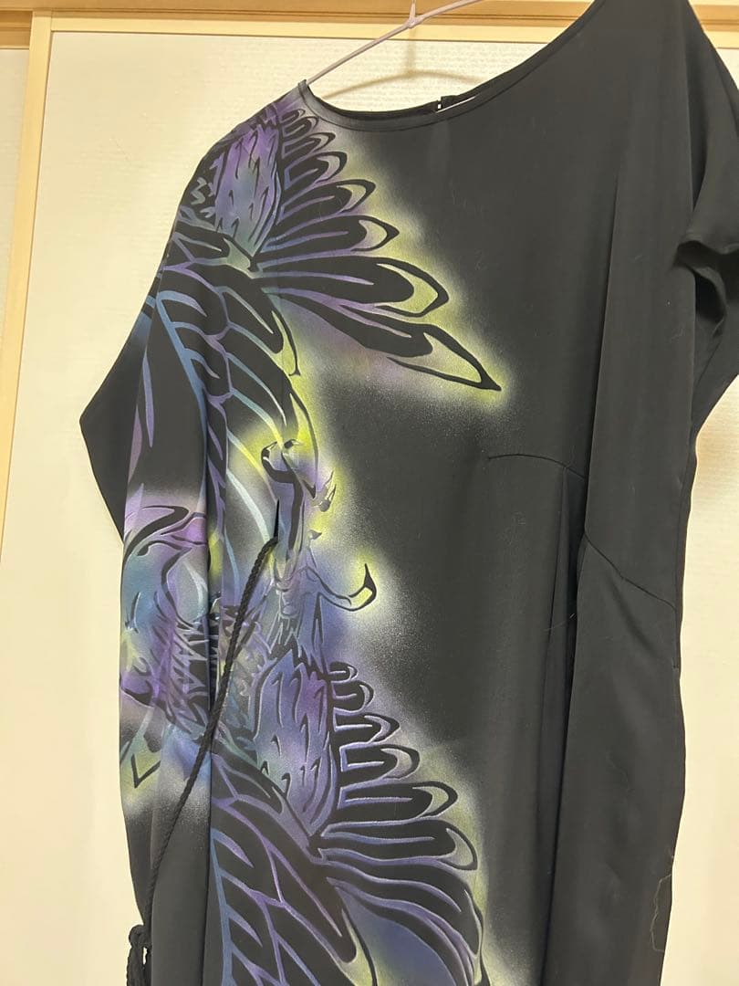 ヨーカン⭐︎カンムリワシ柄ドルマンワンピース　yokang