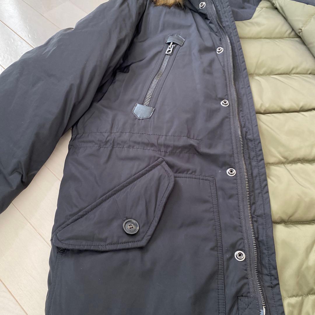 DIESEL N-3Bファー付きブラックモッズコート　メンズ