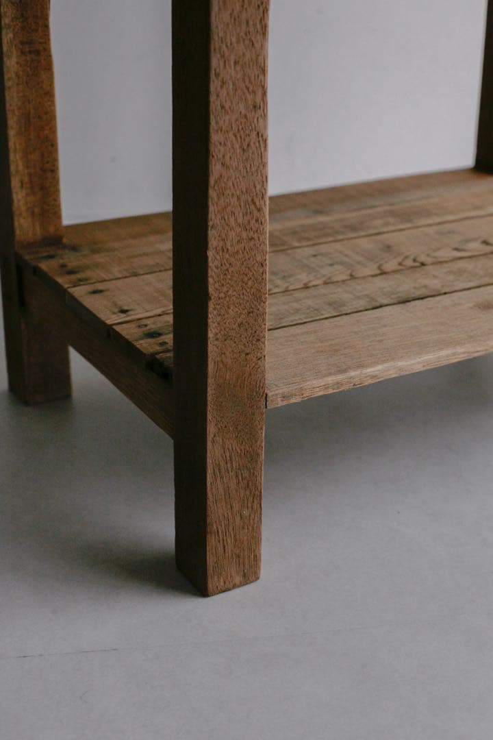 ラワン 杉 無垢材 サイドテーブル　勉強机　アンティークテーブル　古家具