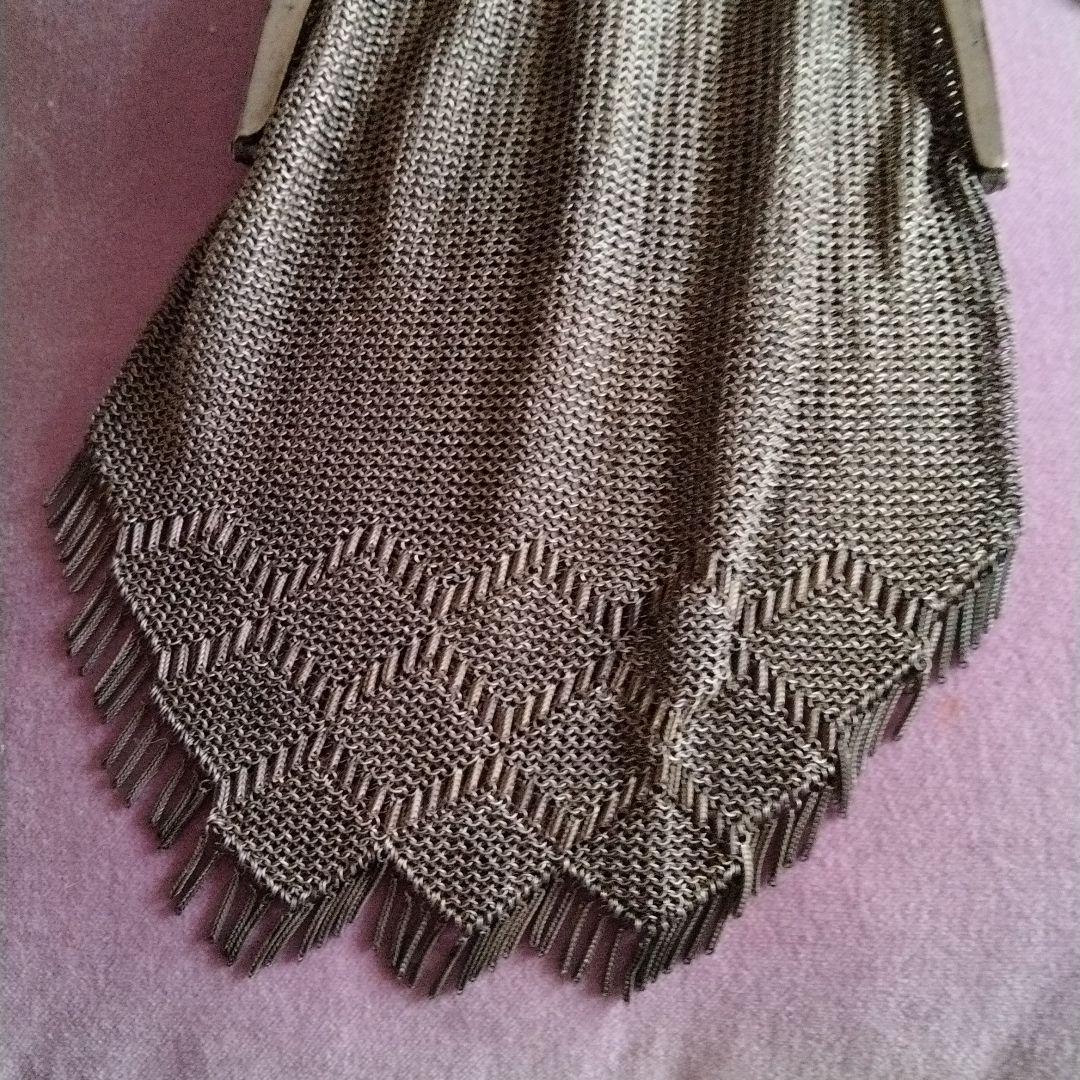 アンティークメッシュシルバーカラーバック希少品