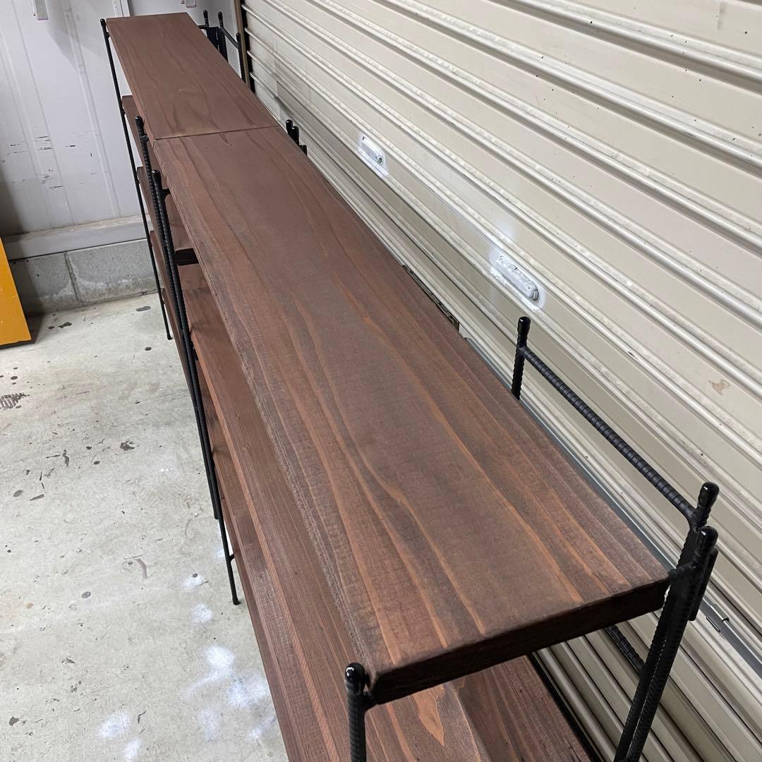 新商品‼️手作りアイアン家具 折り畳みラック 西海岸インテリア 幅200cm