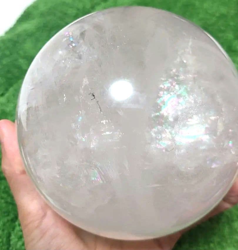 天然石 レインボー水晶丸玉 特大サイズ ¥15800～