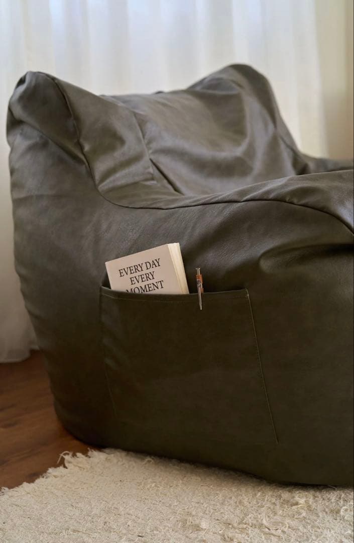 【kkkさん専用】Loosy 1人掛けビーズソファ マットカーキ