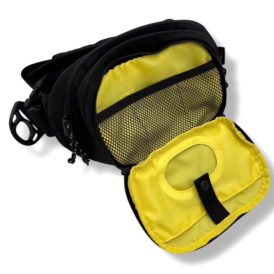 Hugoo 2way ヒップシート 抱っこ紐 ウエストポーチ ナイロン ブラック