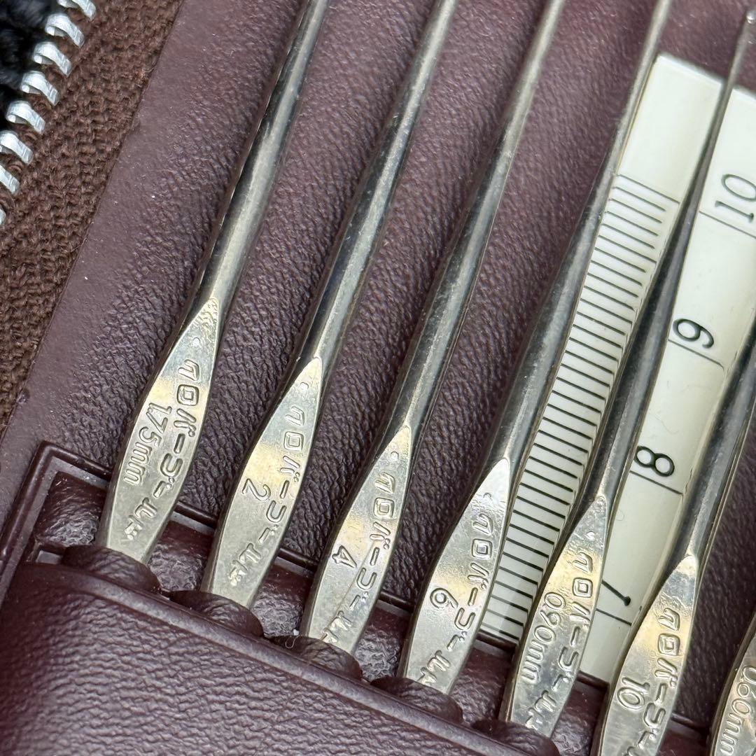 希少 レトロ Clover クロバー かぎ針 レース針 20本セット フルセット