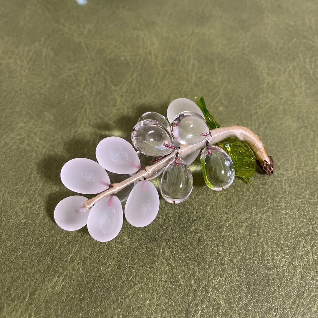 ヴェネチアングラス　ムラーノガラス　ぶどう　ガラス細工　イタリア　ヴィンテージ