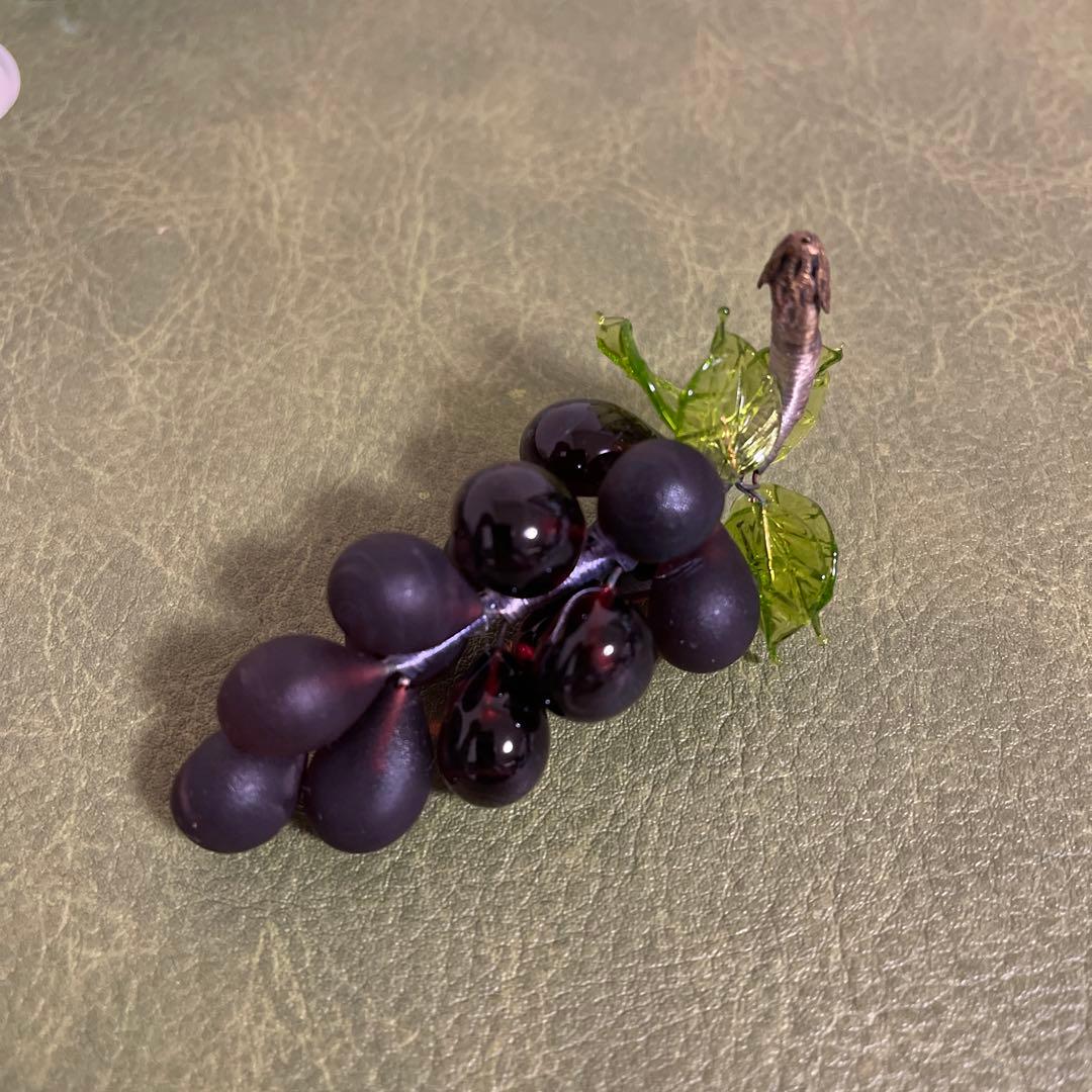 ヴェネチアングラス　ムラーノガラス　ぶどう　ガラス細工　イタリア　ヴィンテージ