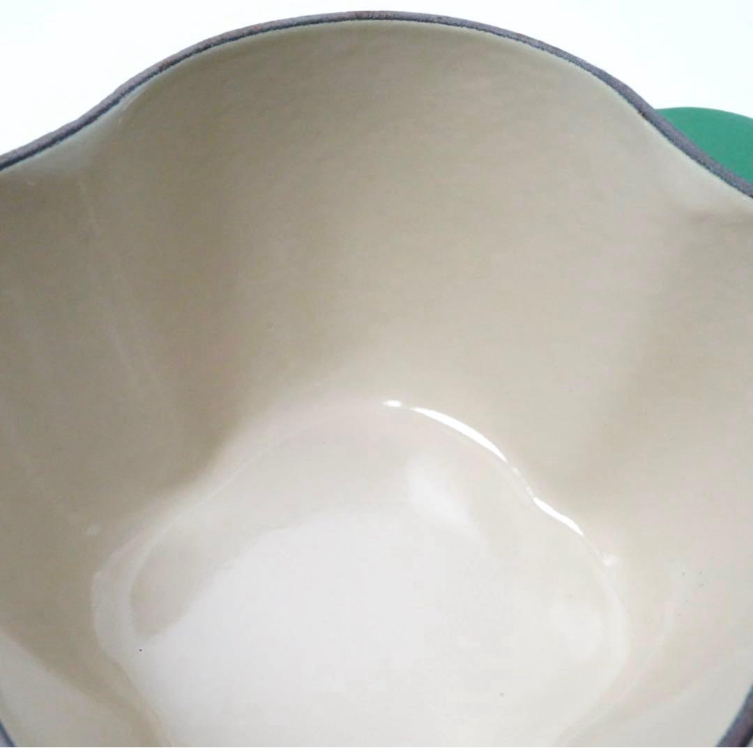 【美品】LE CREUSET　ピーマンココット　グリーン　18cm ビンテージ