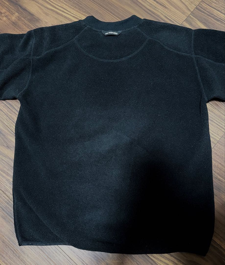 and wander micro fleece pullover（S、黒色）