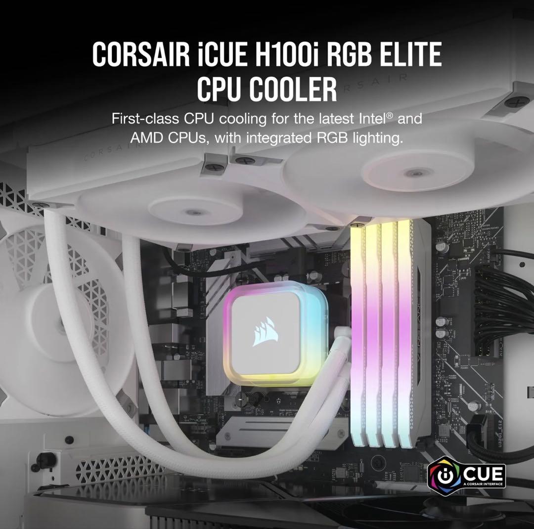 CORSAIR iCUE H100i RGB ELITE CPUクーラー