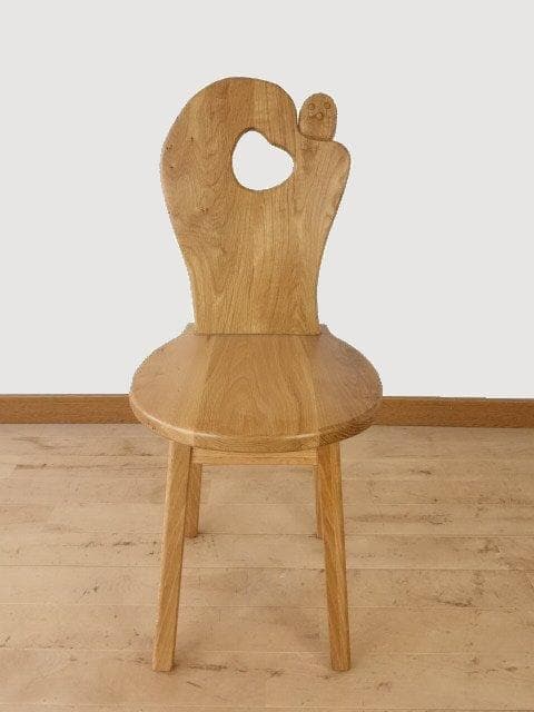 ふくろう　椅子　ダイニングチェアー　イスF　ナラ材　白木色　勇峰工芸（新）