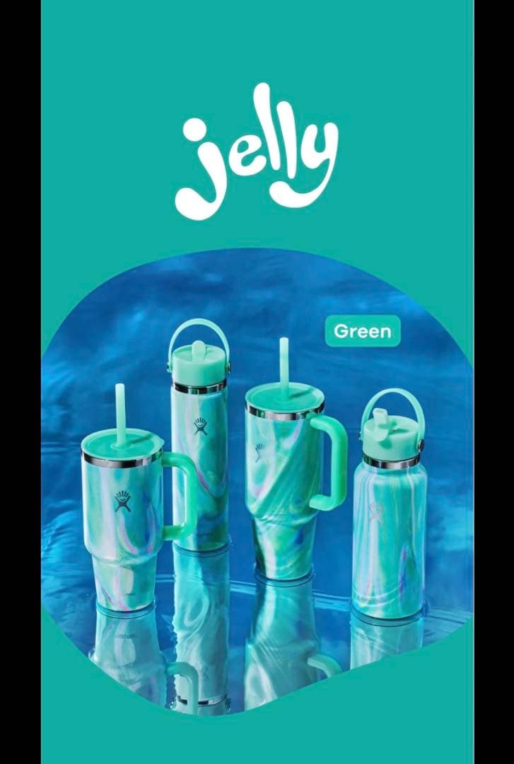 ハイドロフラスク 24oz Jelly Green ストロー付水筒 限定品