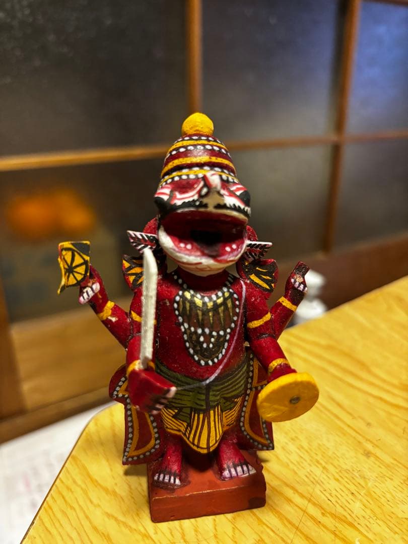 インド神話 ヴィシュヌ神 化身像 7体 木彫り 縁起物 セット