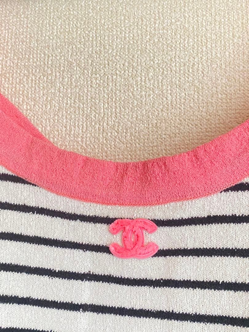 CHANEL ニット ココマーク ボーダーキャミソールトップス