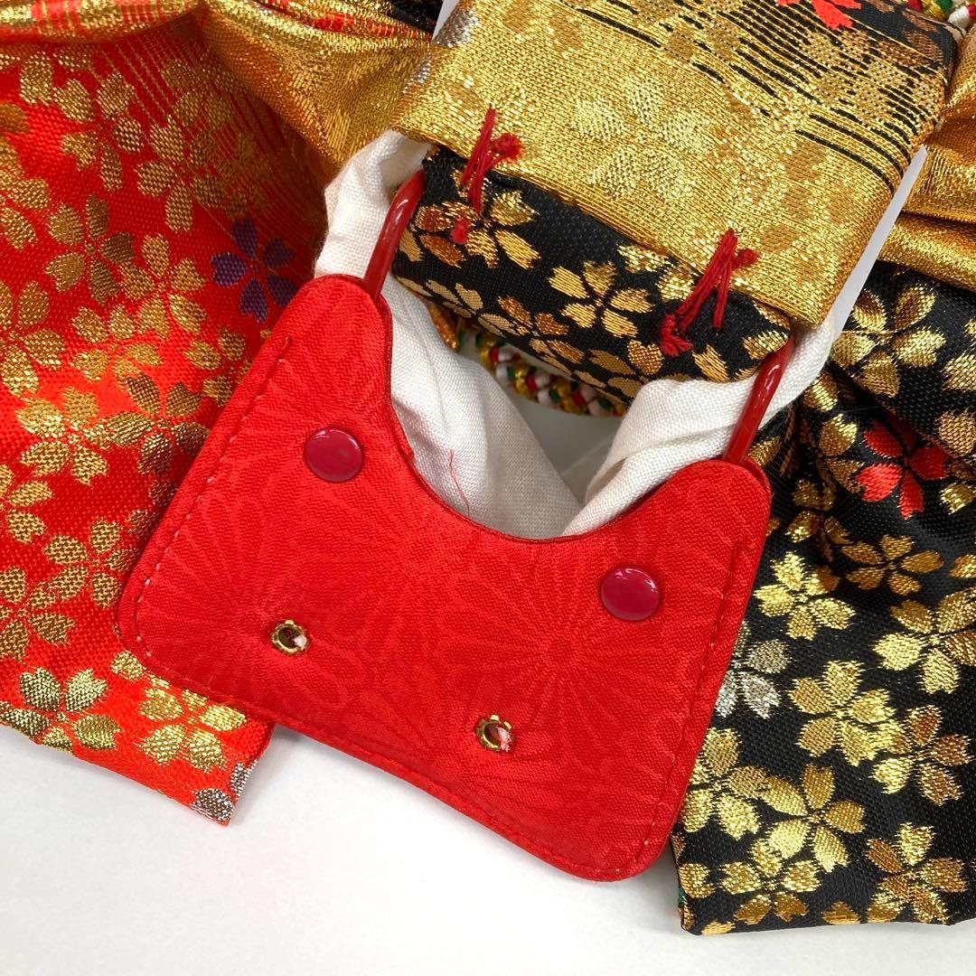 【着物と帯 時流】O24-55s◇七五三 ３才女の子着物&作り帯.草履.巾着6点