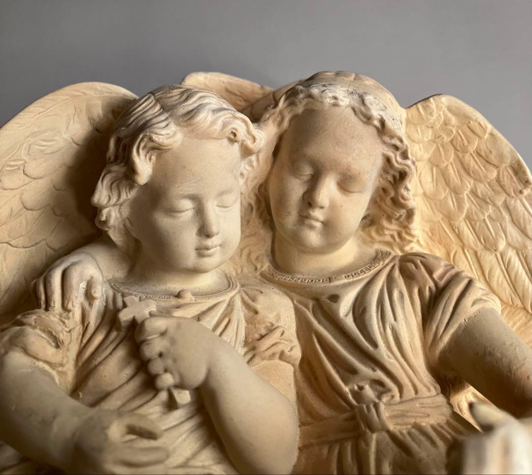 幼い天使たちの聖水盤　フランスアンティーク
