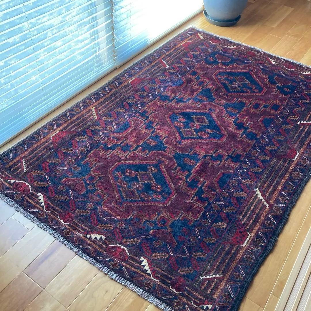 ★ tomo★ ヴィンテージラグ　トライバルラグ