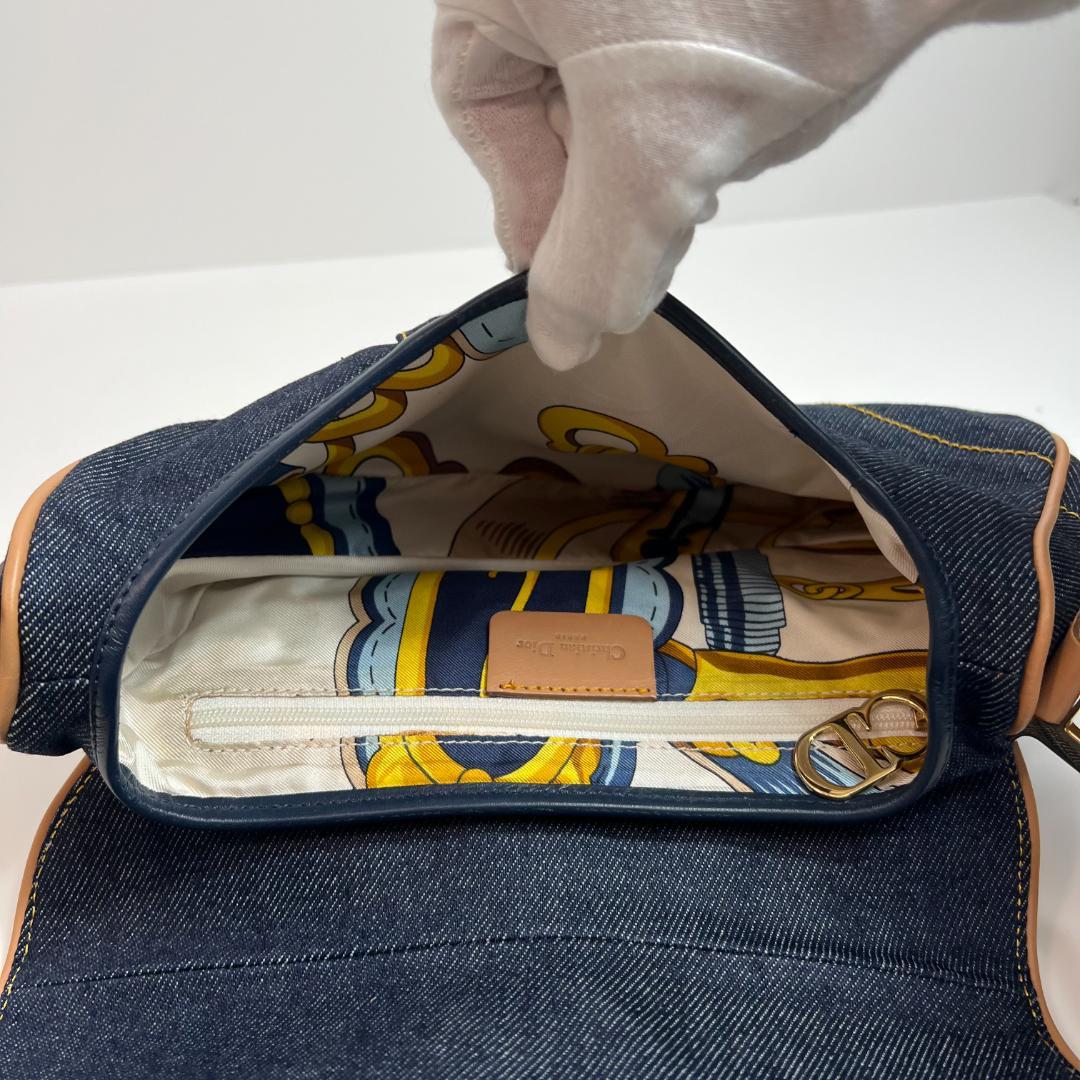 クリスチャンディオール サドルバッグ デニム ショルダーバッグ MBZ142