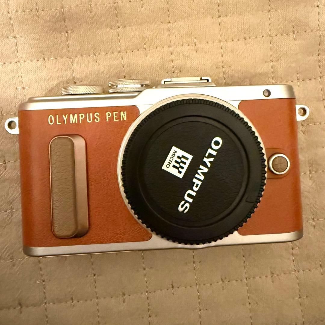 【美品】OLYMPUS PEN E-PL8 ブラウン ダブルズームキット 望遠