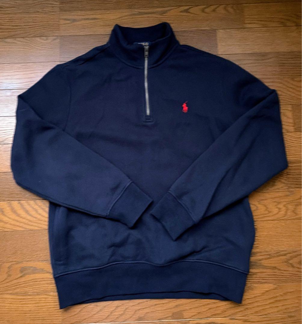 ラルフローレン ハーフジップ スウェット ネイビー
