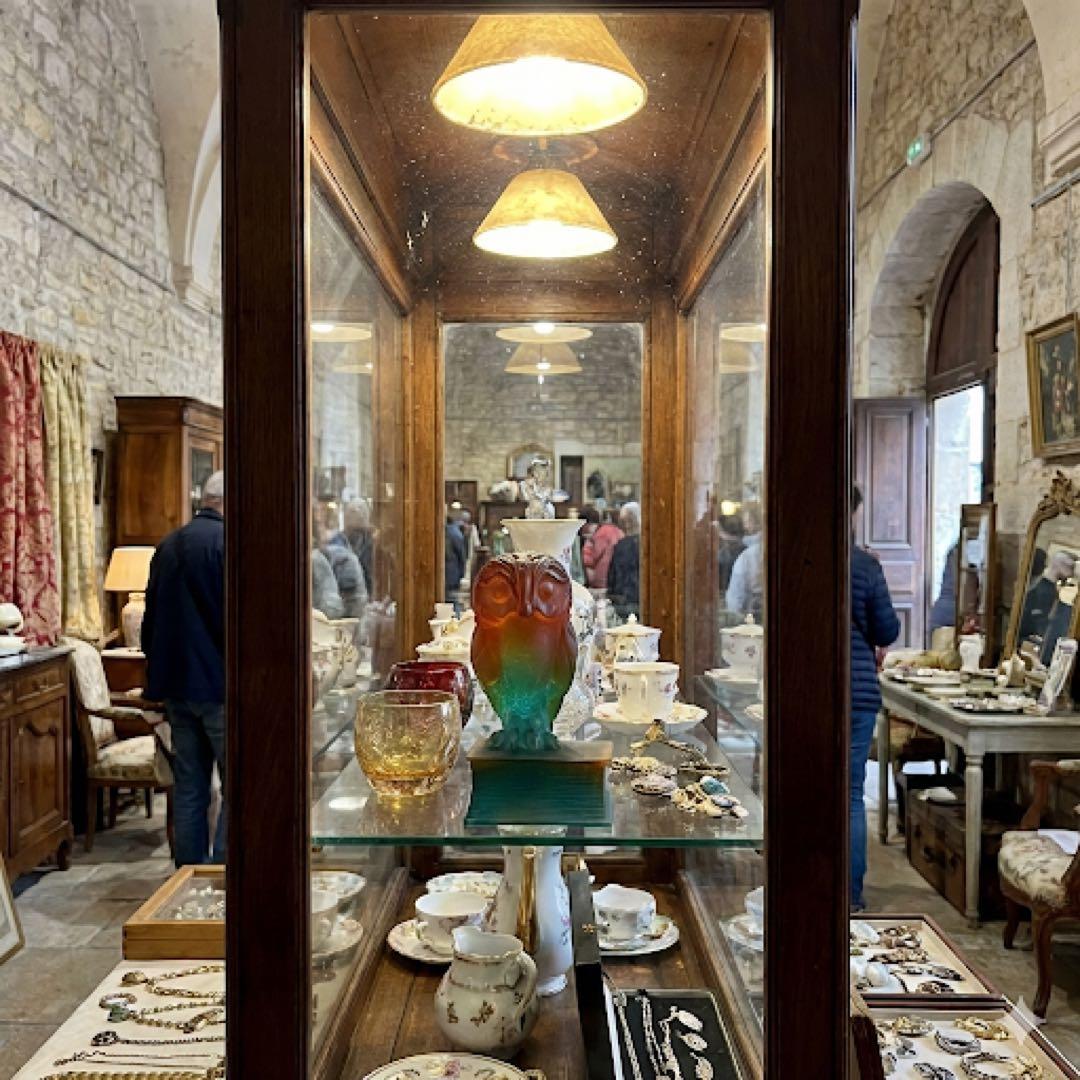 フクロウ 置物 クリスタルガラス ドームフランス オブジェ パートドヴェール