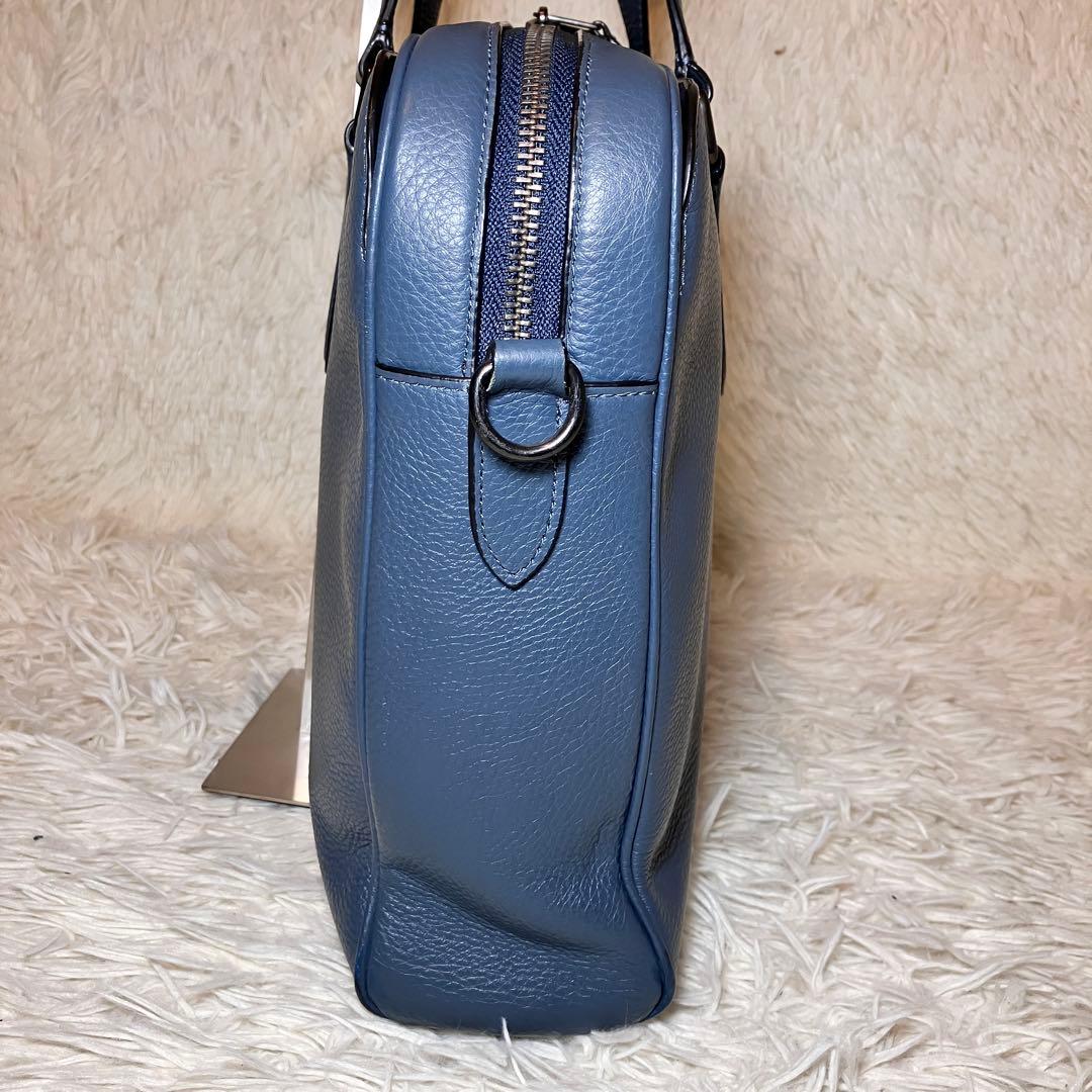 ☆良品☆ コーチ ブリーフケース グラハム 2way A4 レザー ブルー