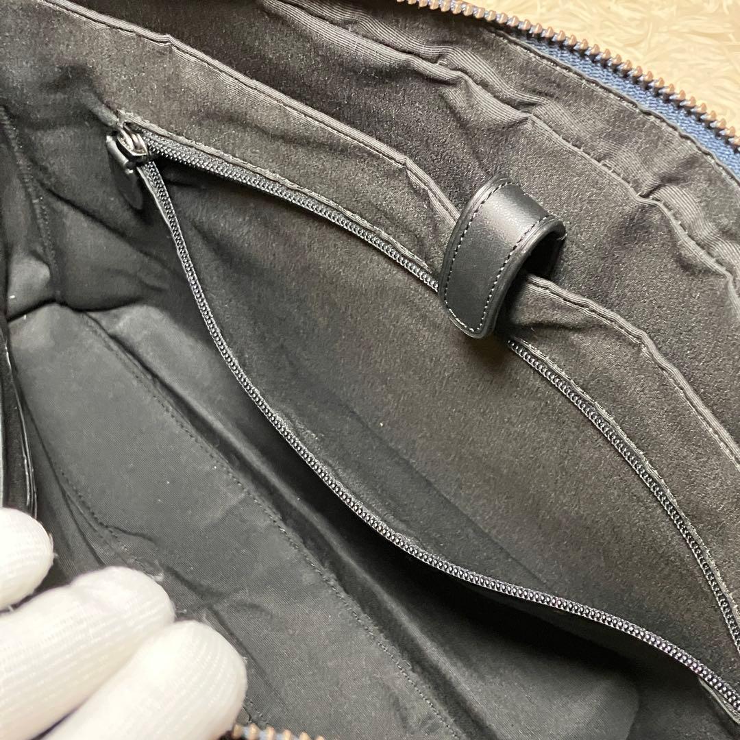 ☆良品☆ コーチ ブリーフケース グラハム 2way A4 レザー ブルー