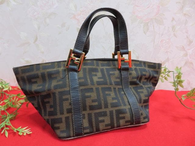 n*u様 【ee1463/ク】FENDI/フェンディ ズッカ柄 トートバッグ14