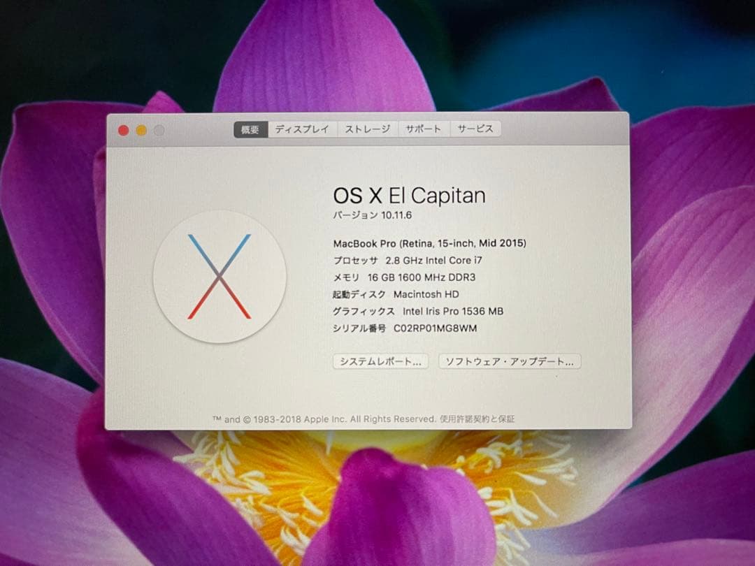 MacBook Pro 15-inch 2015(ジャンク・使用可能)