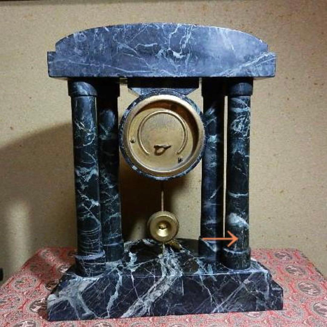 アンティークねじ巻き振り子式大理石置時計（精工舎、Ｈ３２ｃｍ、Ｗ８ｋｇ）