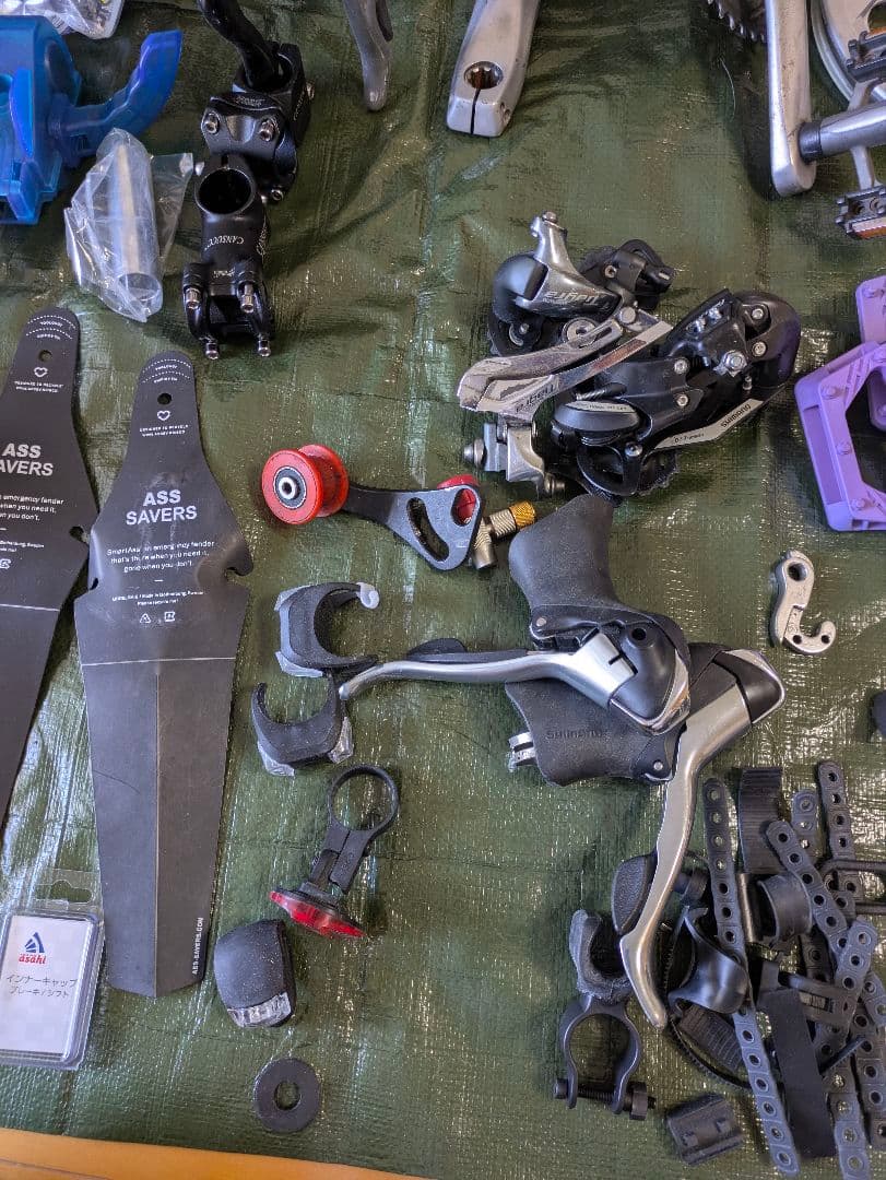 ジャンク自転車　ロードバイク　パーツ　部品　セット