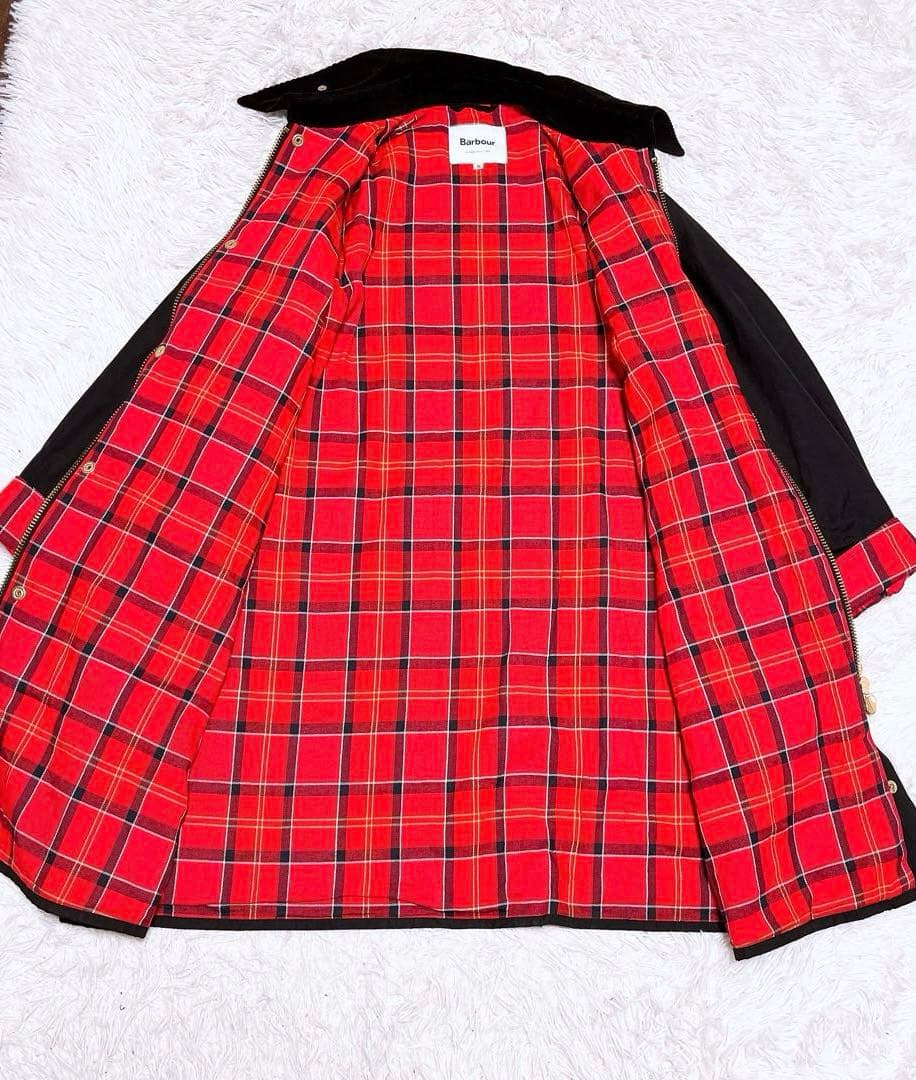 フレームワーク BARBOUR オーバーサイズ コート 黒 チェック バブアー