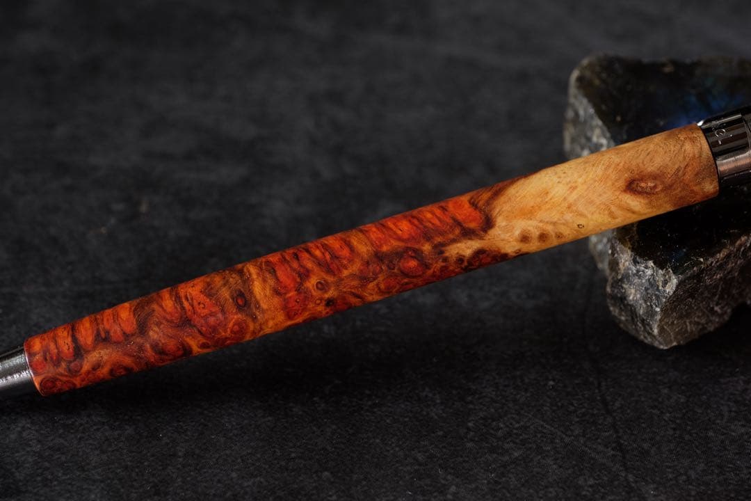 PG5木軸カスタム0174　高村杢工房 製図用シャープペンシル　花梨瘤　紅白