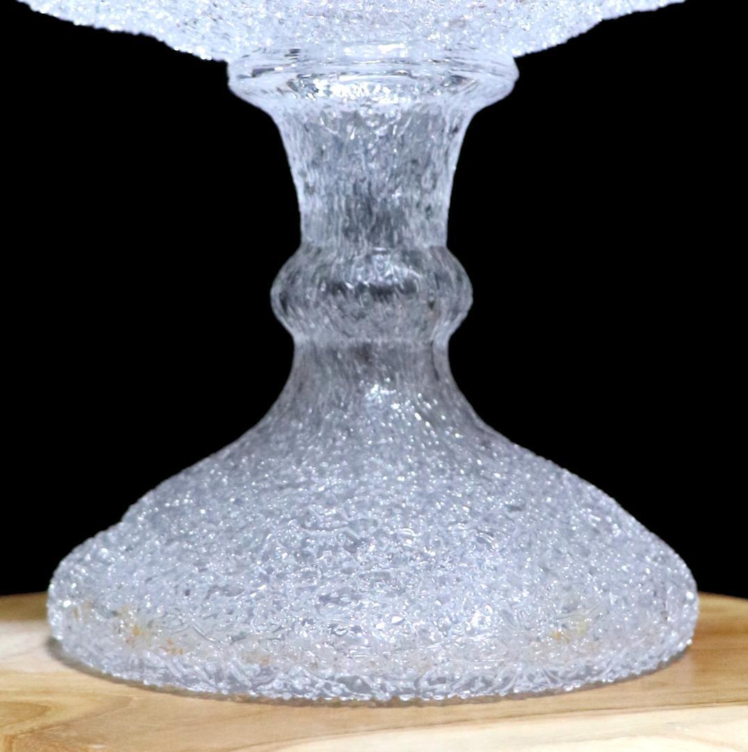 オールド・バカラ 春海商店特注品 大型 氷硝子高台皿 美術器 コンポート うつわ