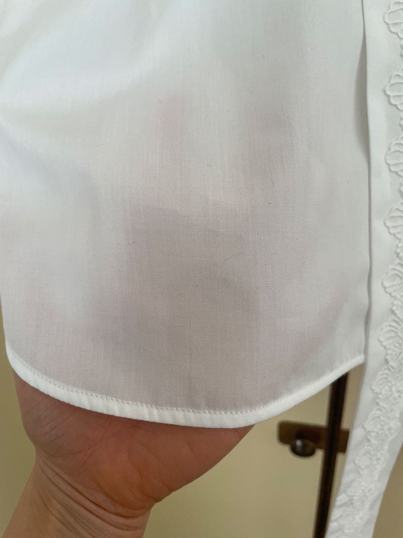 レース コンビ ボウタイ リボンブラウス ウォッシャブルUNITEDARROWS