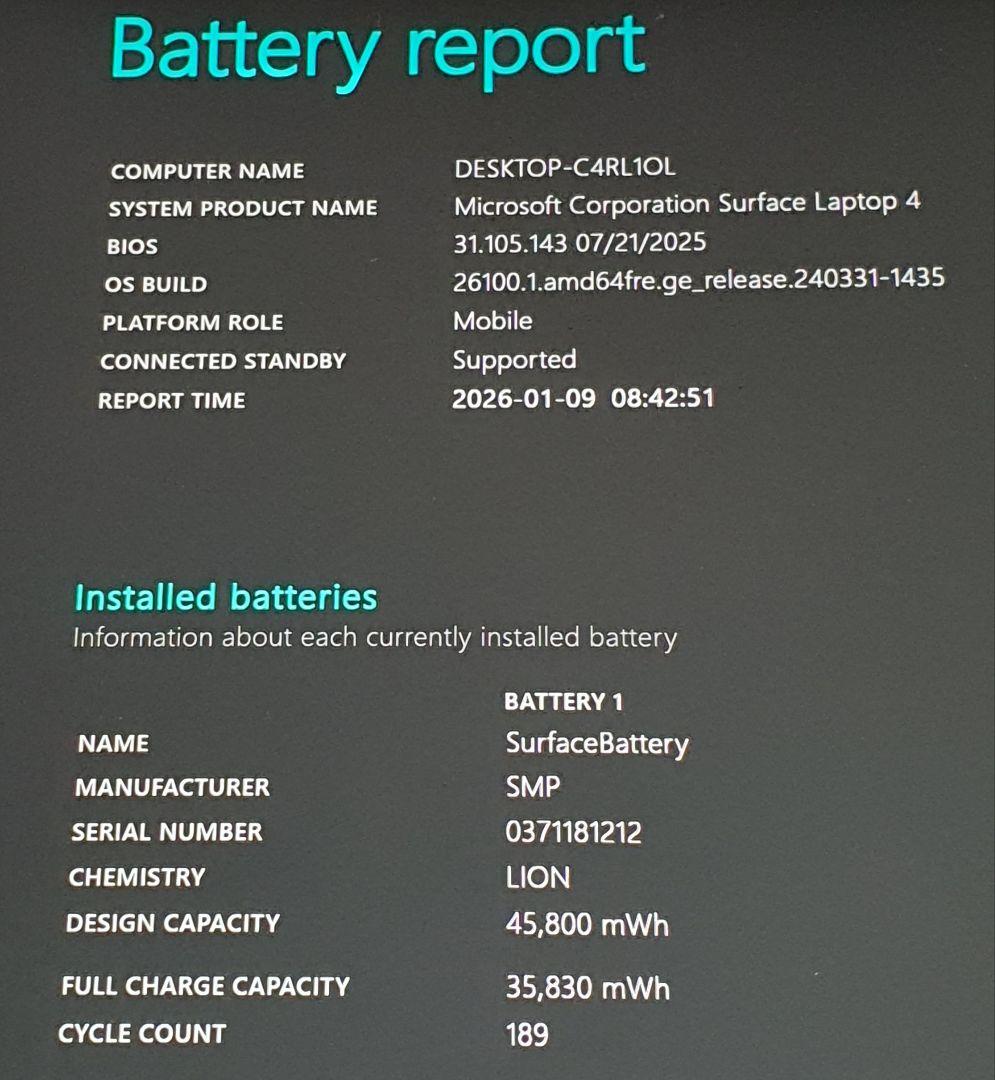 Windowsタブレット本体 surface laptop4 / 8G / 256G