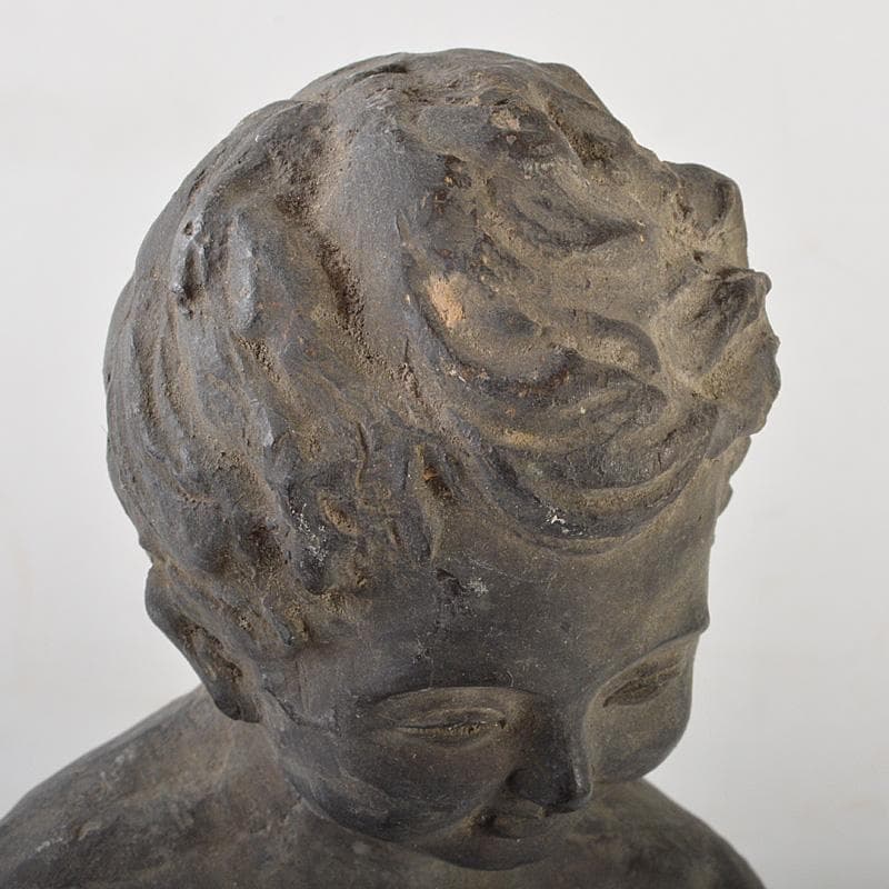 ブロンズ像　少年像　人物像　置物　高さ約43cm　重さ約3kg　M　R7251