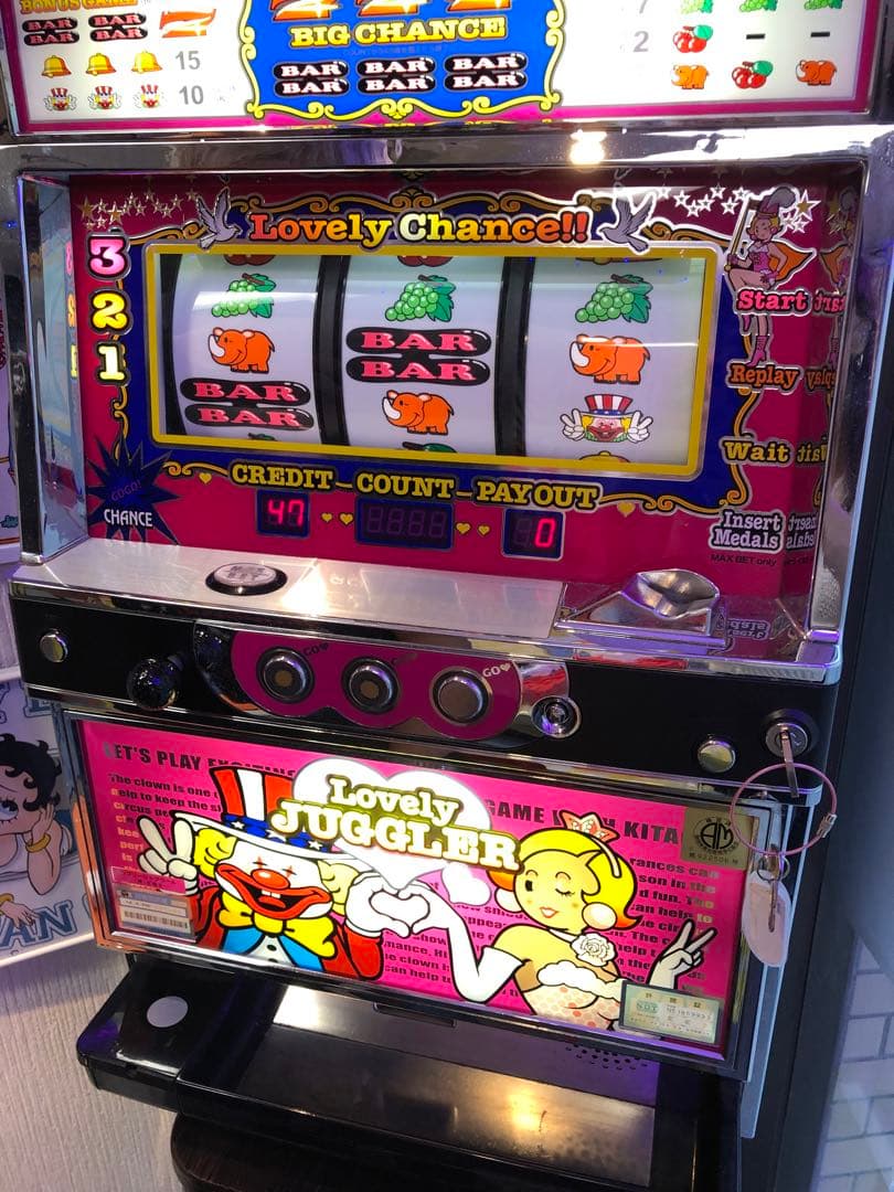 スロットマシン 北電子 家庭用電源 パチスロ実機　ラブリージャグラー