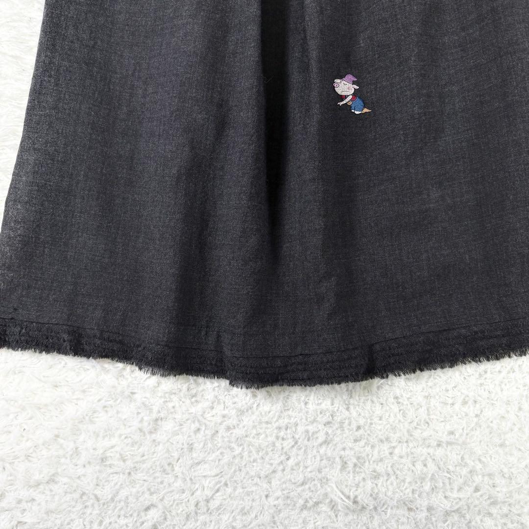 オレボレブラ ワンピース ノースリーブ 白雪姫 ブタさん 刺繍 フリル