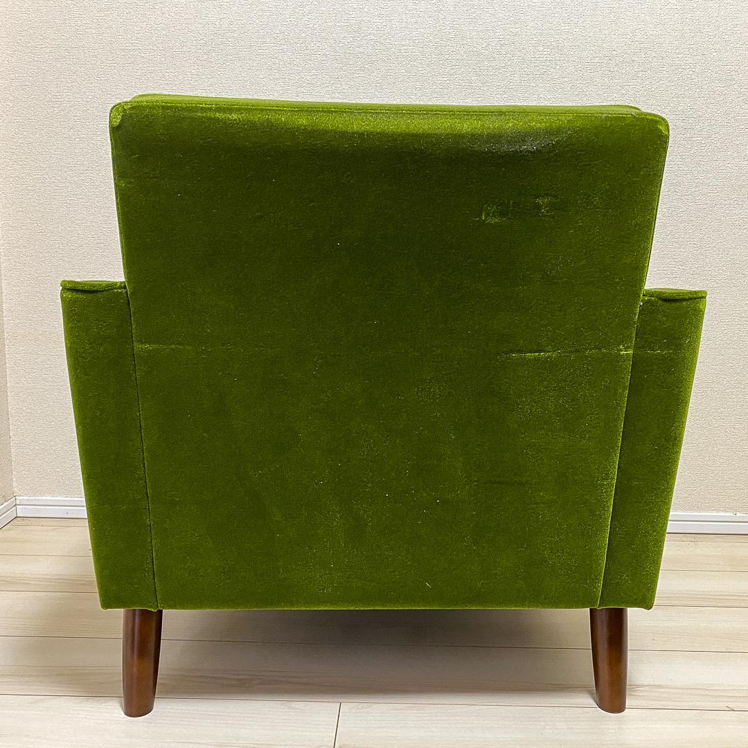 カリモク60 正規品 ロビーチェア1シーター＋純正クッション2点モケットグリーン