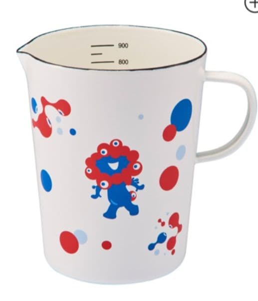 ◆関西万博　ミャクミャク　ホーローメジャーカップ　水玉　Lサイズ◆