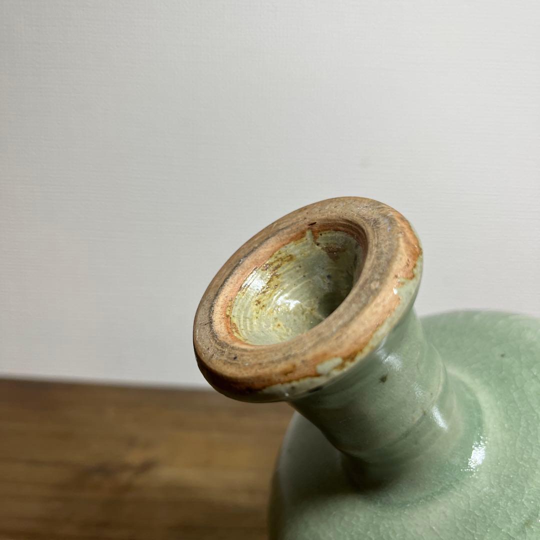 明時代　龍泉窯　青磁高足馬上杯　明