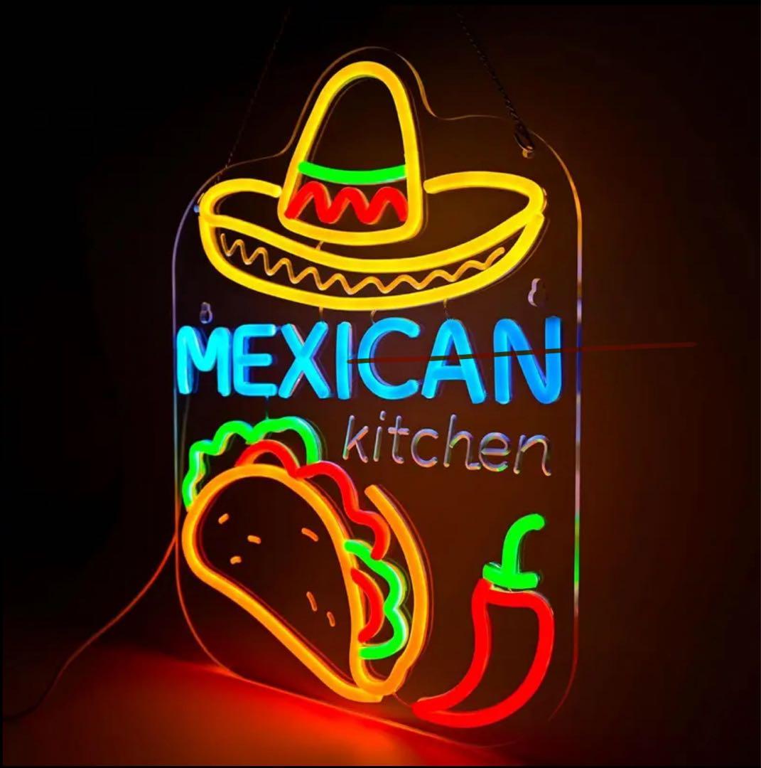 新品 メキシカン ネオンサイン LED看板 MEXICAN kitchen