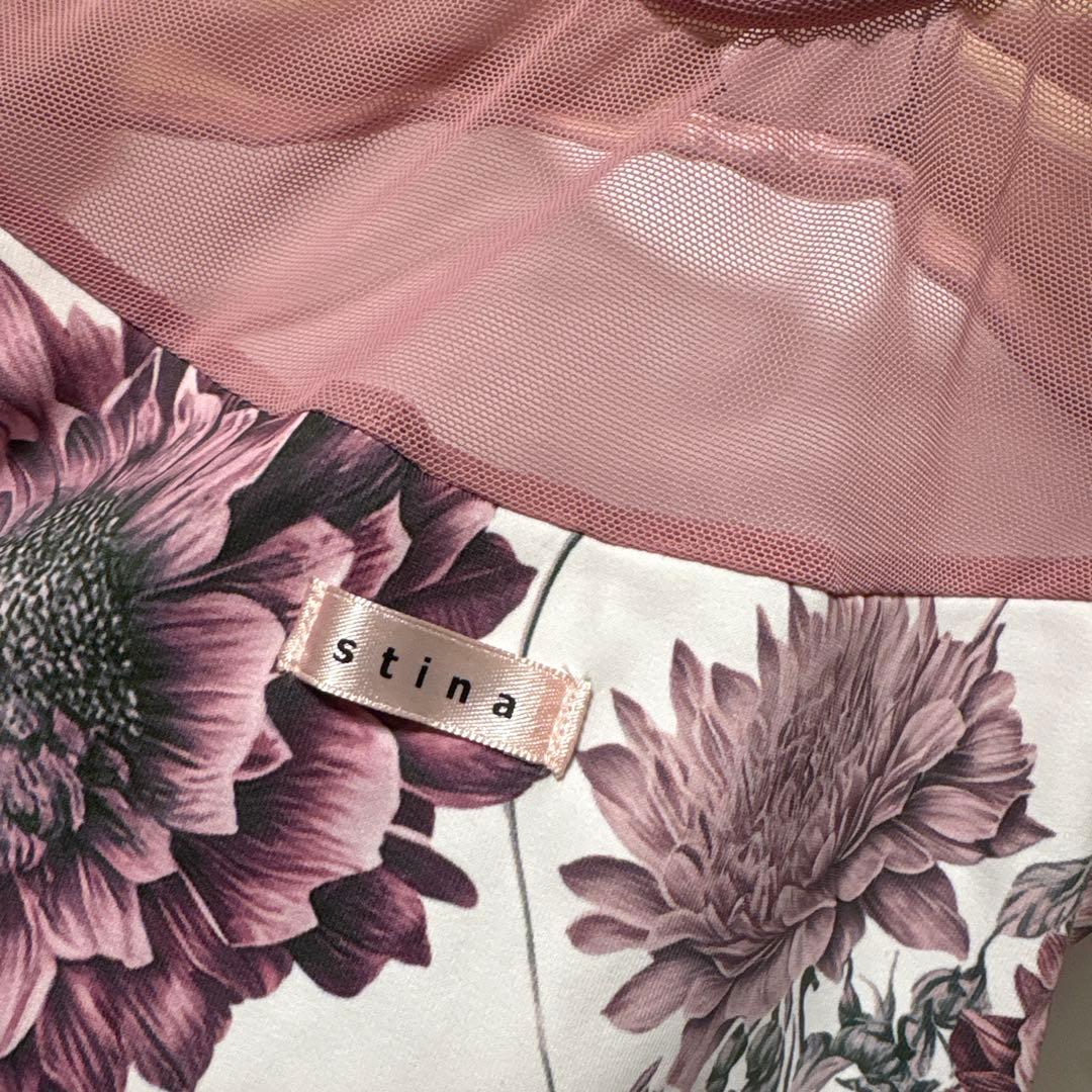 stina 花柄 長袖レオタード